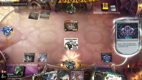 Watch MTG Arena Video Replay - Tymna the Weaver by saitama VS Anim Pakal, Thousandth Moon by thefollower457 - Historic Brawl