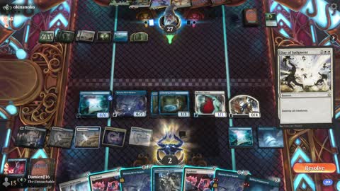 Watch MTG Arena Video Replay - Azorius Midrange by DamienF16 VS Selesnya Midrange by okinanoko - Traditional Standard Ranked