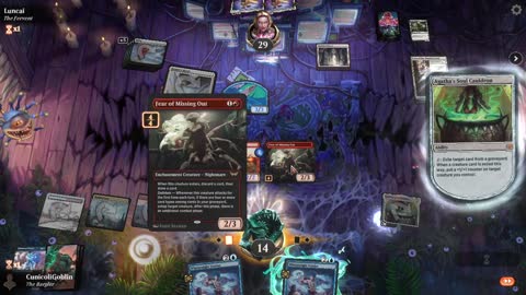 Watch MTG Arena Video Replay - Temur Cauldron by CunicoliGoblin VS Mono White Aggro by Luncai - Standard Play