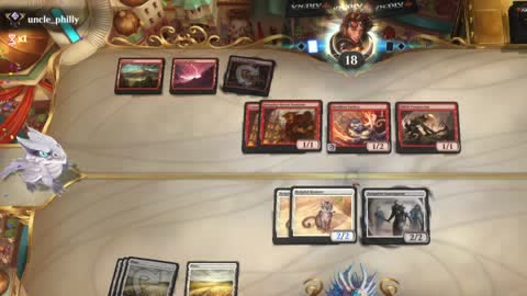 Watch MTG Arena Video Replay - Mono White Aggro by Khat VS Mono Red Aggro by uncle_philly - Explorer Ranked
