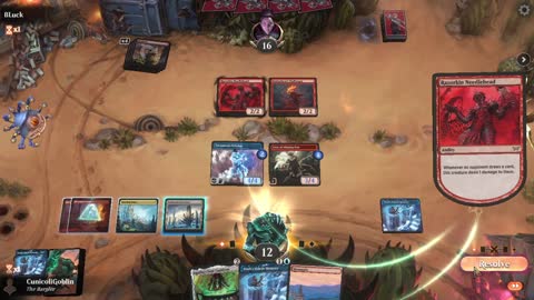 Watch MTG Arena Video Replay - Temur Cauldron by CunicoliGoblin VS Mono Red Aggro by BLuck - Standard Play