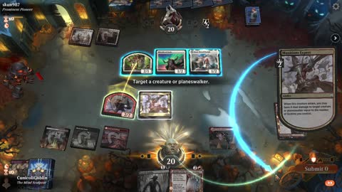 Watch MTG Arena Video Replay - Rakdos Aggro by CunicoliGoblin VS Boros Aggro by skun987 - Traditional Historic Play
