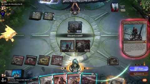Watch MTG Arena Video Replay - Crucias, Titan of the Waves by saitama VS Eluge, the Shoreless Sea by lay221 - Historic Brawl