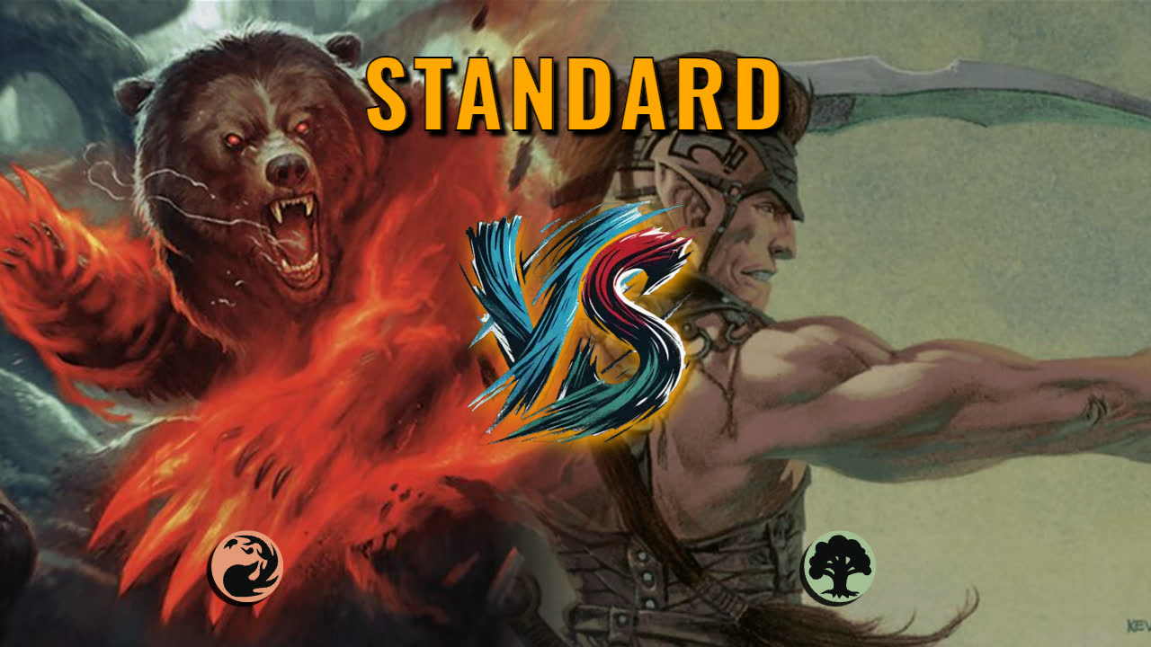 Watch MTG Arena Standard Video - Mono Red Aggro by HamHocks42 VS Mono Green Aggro by muggsy1001 - bcfc1b