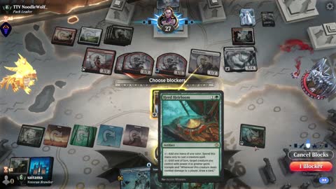 Watch MTG Arena Video Replay - 5 Color Midrange by saitama VS Mardu Aggro by TTV NoodleWolf_ - Premier Draft Ranked