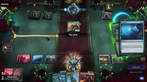Watch MTG Arena Video Replay - Grixis Midrange by DamienF16 VS Mono Green Midrange by Junebug - Chromatic Cube Draft