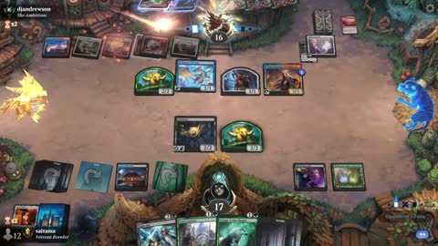 Watch MTG Arena Video Replay - Sultai Midrange by saitama VS Jeskai Midrange by djandrewson - Premier Draft