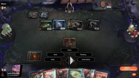 Watch MTG Arena Video Replay - Gruul Aggro by CunicoliGoblin VS Grixis Midrange by Player - Historic Play