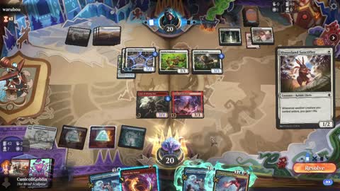 Watch MTG Arena Video Replay - Izzet Midrange by CunicoliGoblin VS Mono White Aggro by warubou - Standard Event