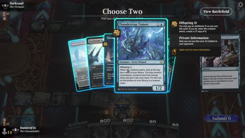 Watch MTG Arena Video Replay - Azorius Midrange by DamienF16 VS Dimir Control by Darkraud - Standard Traditional Ranked