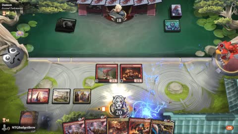 Watch MTG Arena Video Replay - Boros Aggro by MTGBudgetBrew VS Mono Green Midrange by Damon - Historic Play