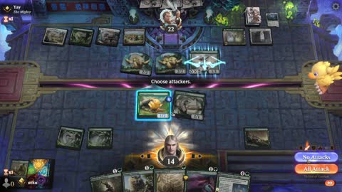 Watch MTG Arena Video Replay - Mono Green Aggro by utku VS Selesnya Aggro by Yay - Standard Ranked