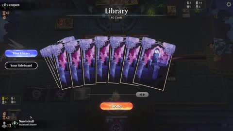 Watch MTG Arena Video Replay - Mono Black Aggro by Numbskull VS Mono Red Aggro by coppen - Traditional Standard Ranked