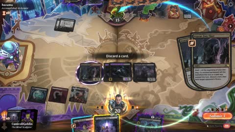 Watch MTG Arena Video Replay - Mono Black Aggro by CunicoliGoblin VS Mono Black Aggro by hazumu - Alchemy Play