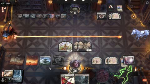 Watch MTG Arena Video Replay - Mono White Midrange by Namakai VS Jeskai Midrange by rows - Traditional Standard Ranked