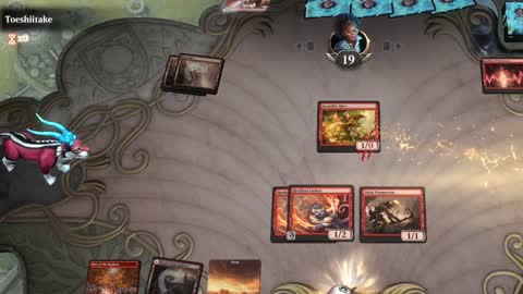 Watch MTG Arena Video Replay - Boros Aggro by HamHocks42 VS Izzet Aggro by Toeshiitake - Pioneer Play