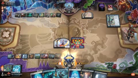 Watch MTG Arena Video Replay - Jeskai Control by DamienF16 VS Temur Midrange by roastmoney - Traditional Standard Ranked