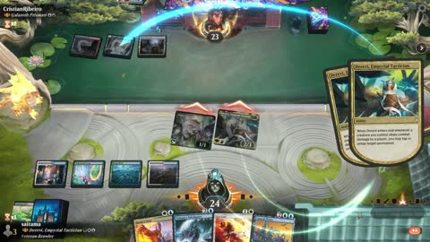 Watch MTG Arena Video Replay - Derevi, Empyrial Tactician by saitama VS Galazeth Prismari by CristianRibeiro - Historic Brawl