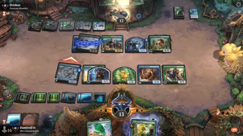 Watch MTG Arena Video Replay - Temur Midrange by DamienF16 VS Simic Midrange by Driskus - Premier Draft