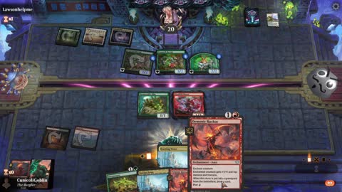 Watch MTG Arena Video Replay - Gruul Aggro by CunicoliGoblin VS Selesnya Aggro by Lawsonhelpme - Standard Play