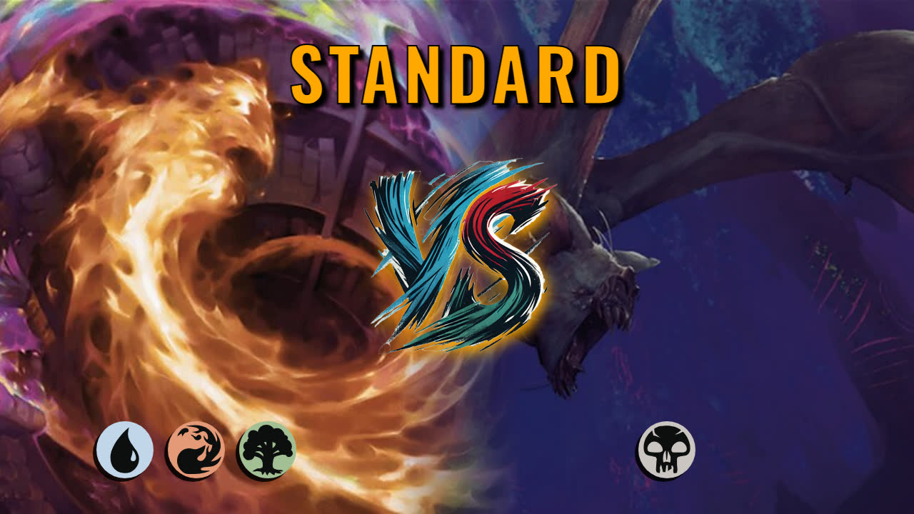 Watch MTG Arena Standard Video - Temur Midrange by Namakai VS Mono Black Midrange by ペリーコロ - c0d5fb
