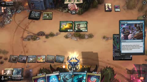 Watch MTG Arena Video Replay - Jeskai Control by DamienF16 VS Mono Green Aggro by Grondus - Traditional Standard Ranked