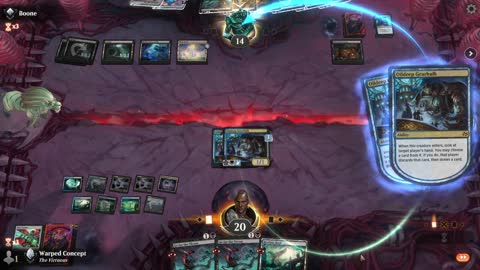 Watch MTG Arena Video Replay - Dimir Midrange by Warped Concept VS Mono Black Control by Boone - Standard Ranked