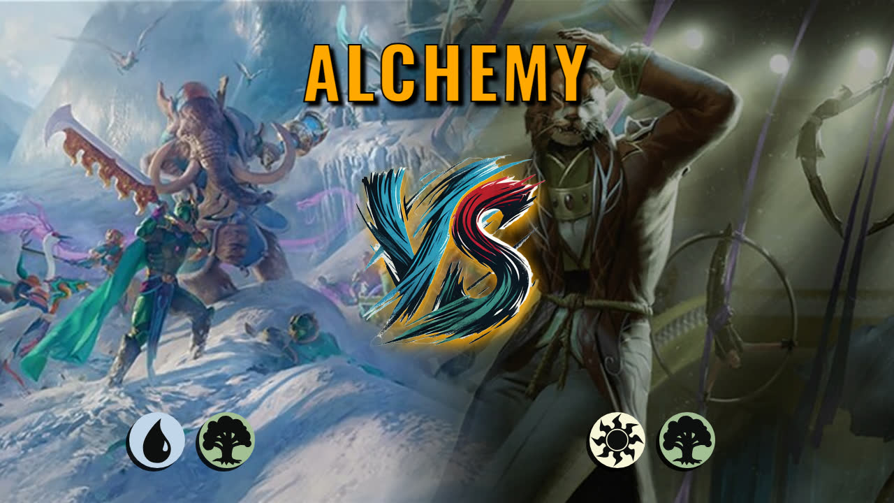 Watch MTG Arena Alchemy Video - Simic Midrange by CardLibrarian VS Selesnya Midrange by NeveR4Lone - 1297e6