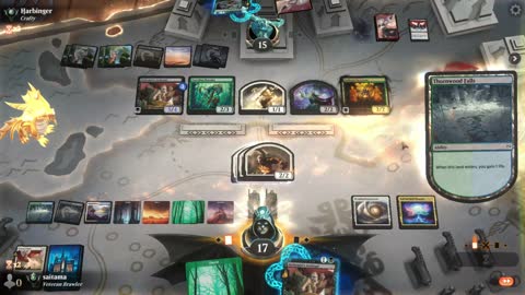 Watch MTG Arena Video Replay - 5 Color Midrange by saitama VS Abzan Midrange by Harbinger - Premier Draft Ranked