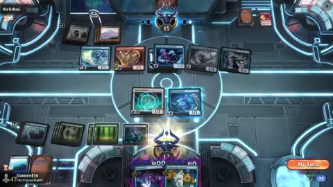 Watch MTG Arena Video Replay - Simic Midrange by DamienF16 VS Izzet Midrange by Nickthos - Premier Draft