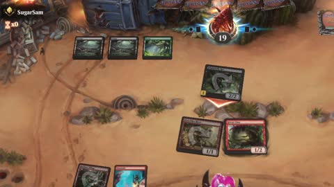 Watch MTG Arena Video Replay - Mono Red Aggro by GBThundaII VS Golgari Aggro by SugarSam - Standard Ranked
