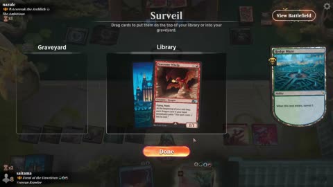 Watch MTG Arena Video Replay - Ureni of the Unwritten by saitama VS A-Acererak the Archlich by nazulc - Historic Brawl