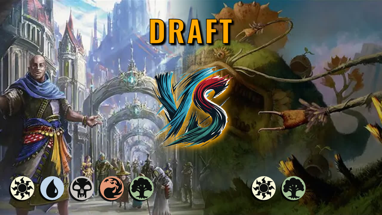 Watch MTG Arena Draft Video - 5 Color Midrange by saitama VS Selesnya Aggro by Aksent - 77f2fa