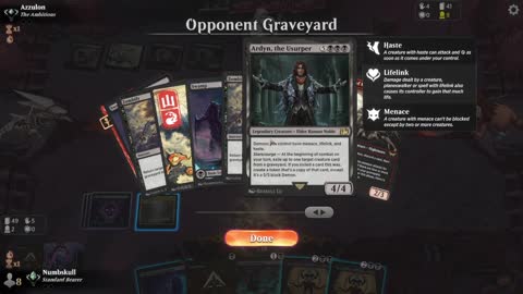 Watch MTG Arena Video Replay - Mono Black Aggro by Numbskull VS Rakdos Midrange by Azzulon - Traditional Standard Ranked