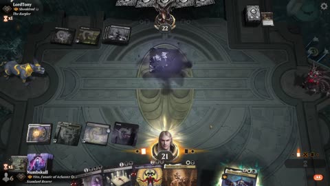 Watch MTG Arena Video Replay - Vito, Fanatic of Aclazotz by Numbskull VS Sheoldred by LordTony - Historic Brawl