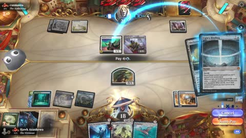 Watch MTG Arena Video Replay - Simic Control by Hawk Atankewo VS Mono White Aggro by cusmania - Historic Ranked