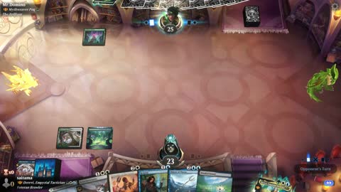 Watch MTG Arena Video Replay - Derevi, Empyrial Tactician by saitama VS Mythweaver Poq by Mr.Domino - Historic Brawl