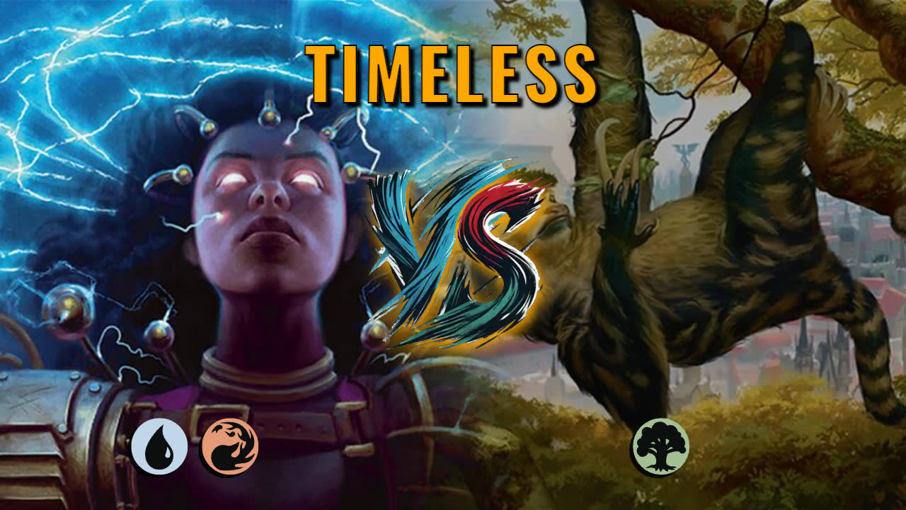Watch MTG Arena Timeless Video - Izzet Midrange by Hawk Atankewo VS Mono Green Midrange by giansley - ffc2b3