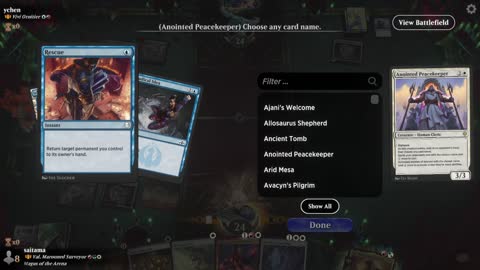 Watch MTG Arena Video Replay - Val, Marooned Surveyor by saitama VS Vivi Ornitier by ychen - Historic Brawl