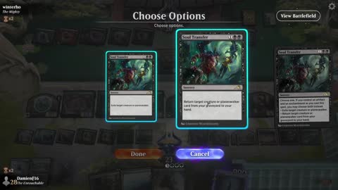 Watch MTG Arena Video Replay - Simic Midrange by DamienF16 VS Grixis Midrange by winterho - Chromatic Cube Draft