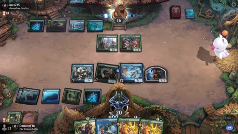 Watch MTG Arena Video Replay - Temur Midrange by DamienF16 VS Simic Midrange by mcz725 - Premier Draft