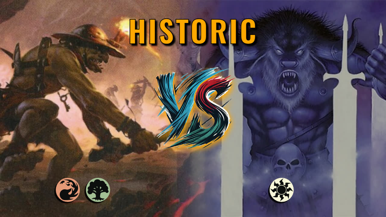 Watch MTG Arena Historic Video - Gruul Aggro by CunicoliGoblin VS Mono White Midrange by longitudes - e410de