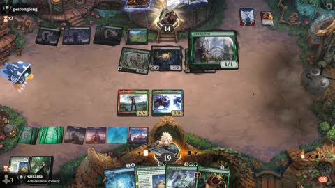 Watch MTG Arena Video Replay - Temur Midrange by saitama VS Golgari Midrange by peirongfeng - Premier Draft