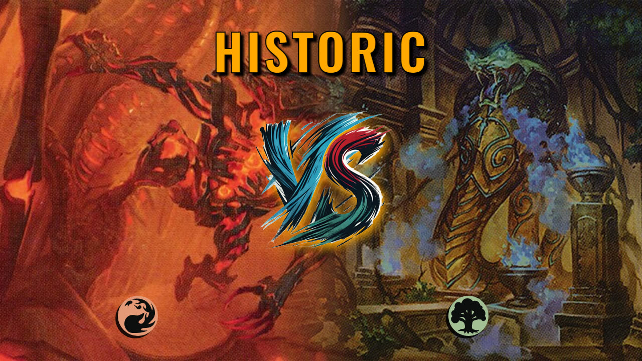Watch MTG Arena Historic Video - Mono Red Aggro by CunicoliGoblin VS Mono Green Midrange by Kafarek87 - ab01fa