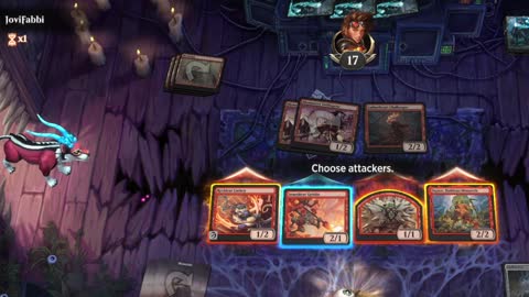 Watch MTG Arena Video Replay - Mono Red Aggro by HamHocks42 VS Mono Red Aggro by JoviFabbi - Standard Play