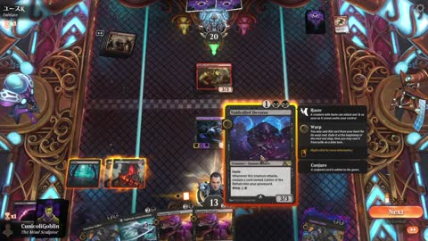 Watch MTG Arena Video Replay - Mono Black Aggro by CunicoliGoblin VS Mono Red Aggro by ユースK - Alchemy Play