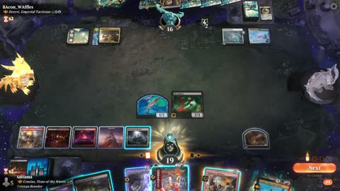 Watch MTG Arena Video Replay - Crucias, Titan of the Waves by saitama VS Derevi, Empyrial Tactician by BAcon_WAffles - Historic Brawl