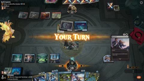 Watch MTG Arena Video Replay - Derevi, Empyrial Tactician by saitama VS Satya, Aetherflux Genius by Jack Layers - Historic Brawl