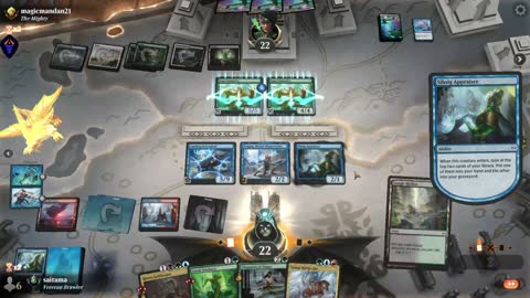 Watch MTG Arena Video Replay - UBRG Midrange by saitama VS WUBG Midrange by magicmandan21 - Premier Draft Ranked