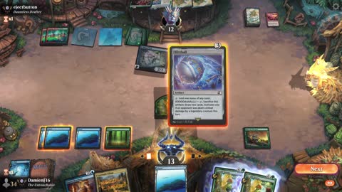 Watch MTG Arena Video Replay - Simic Midrange by DamienF16 VS Temur Aggro by ejectbutton - Premier Draft